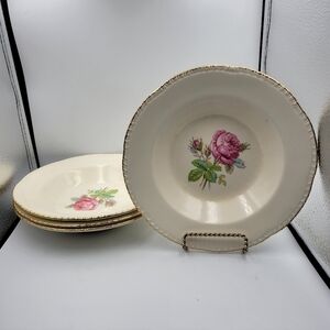 Vintage Cunningham & Pickett Calirose Hand Decorated Salad Bowls - set of 4